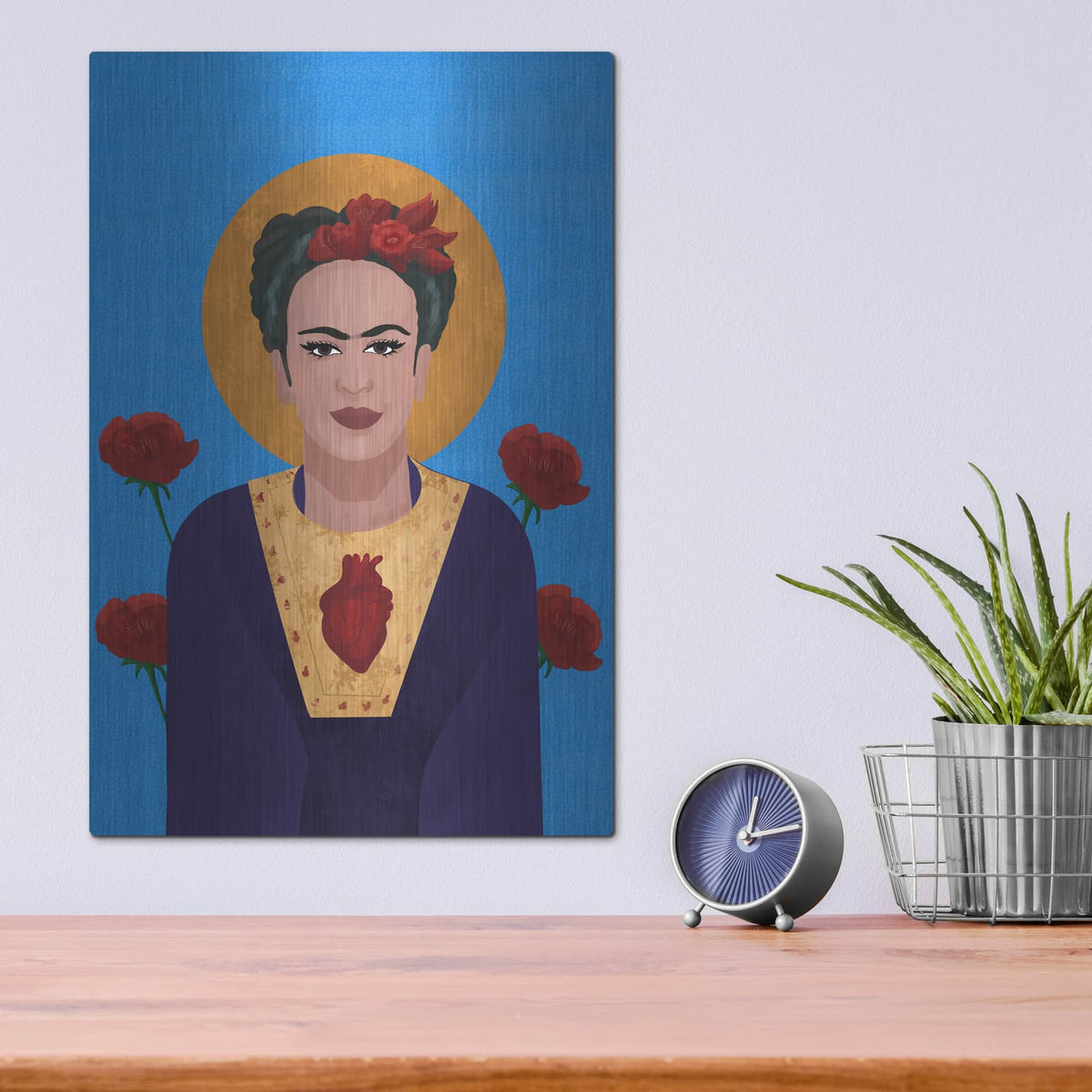 'Frida Kahlo' by Arctic Frame – Metal Wall Art, 12x16 room view