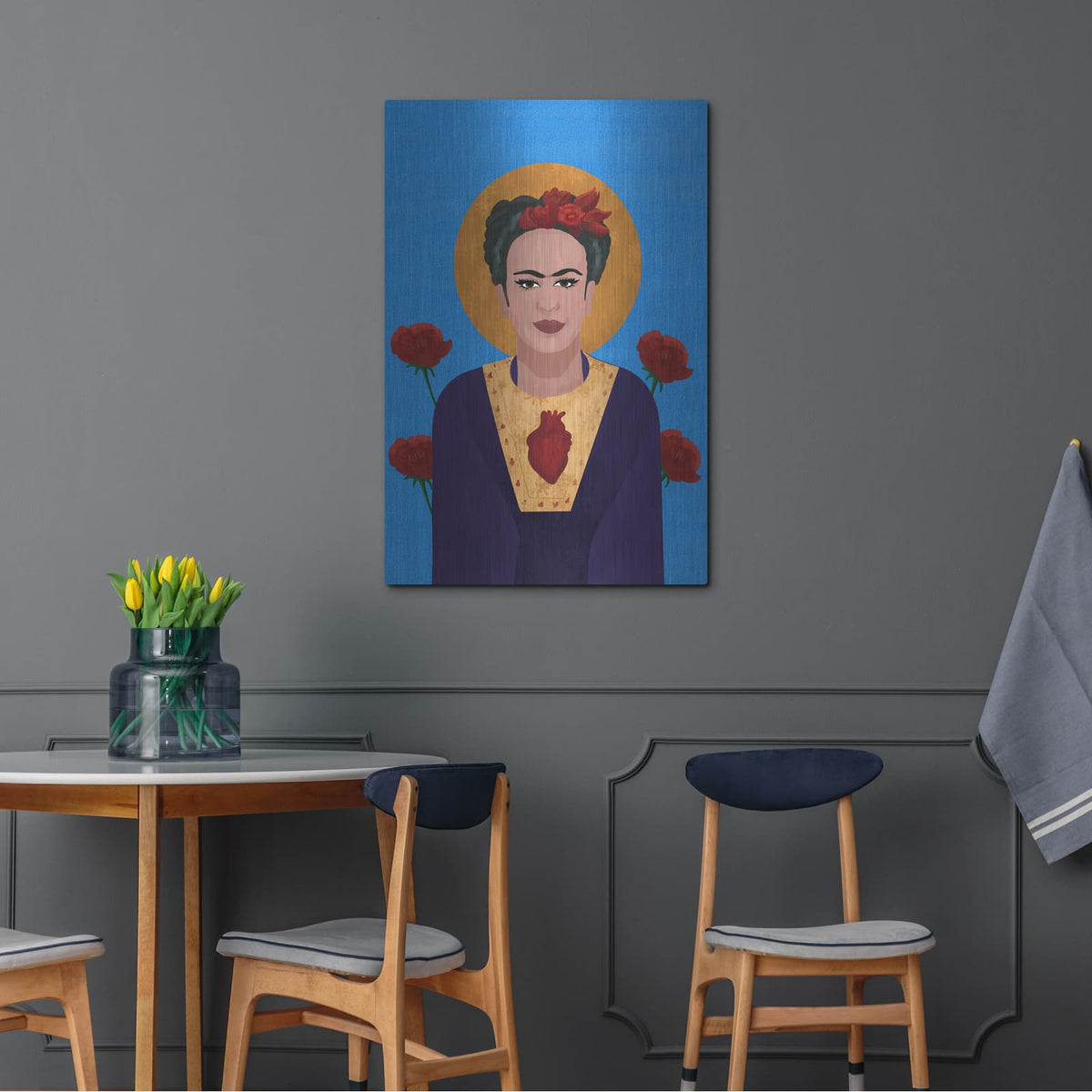 'Frida Kahlo' by Arctic Frame – Metal Wall Art, 24x36 room view