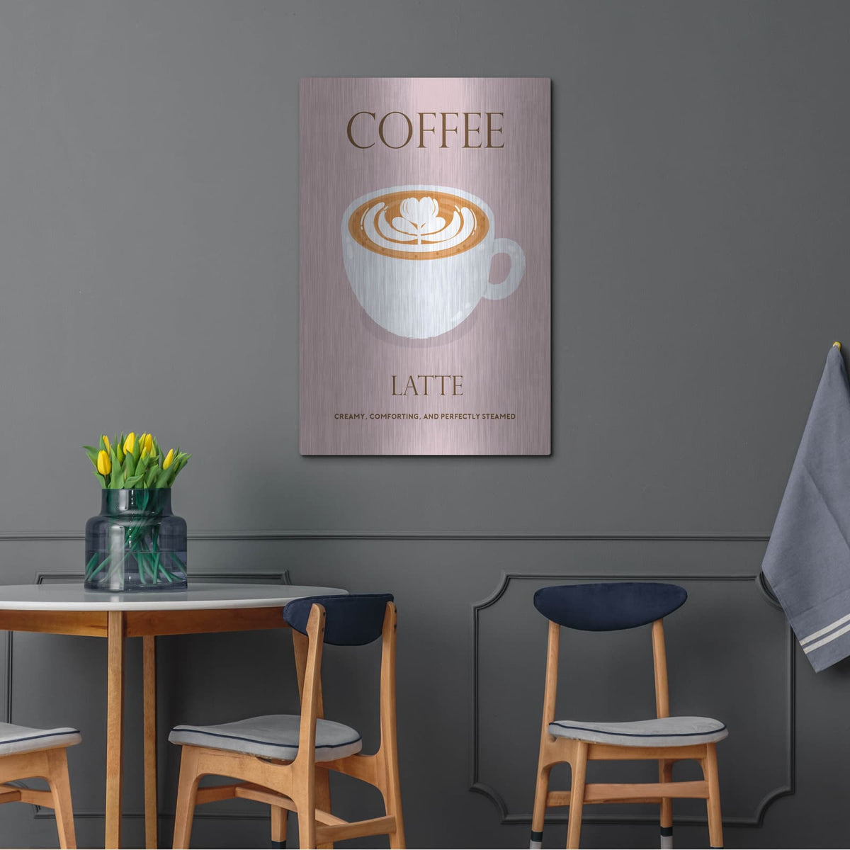 'Latte' by Arctic Frame – Metal Wall Art, 24x36 room view