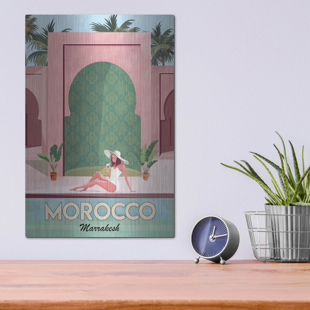 'Morocco Travel Poster' by Arctic Frame – Metal Wall Art, 12x16 room view