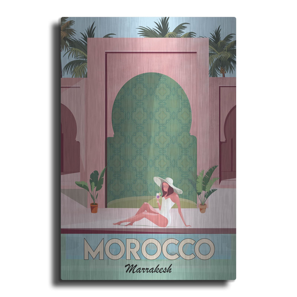 'Morocco Travel Poster' by Arctic Frame – Metal Wall Art