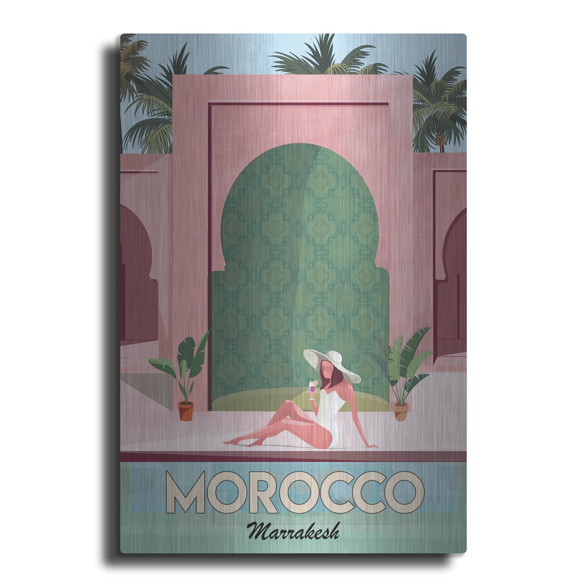 'Morocco Travel Poster' by Arctic Frame – Metal Wall Art