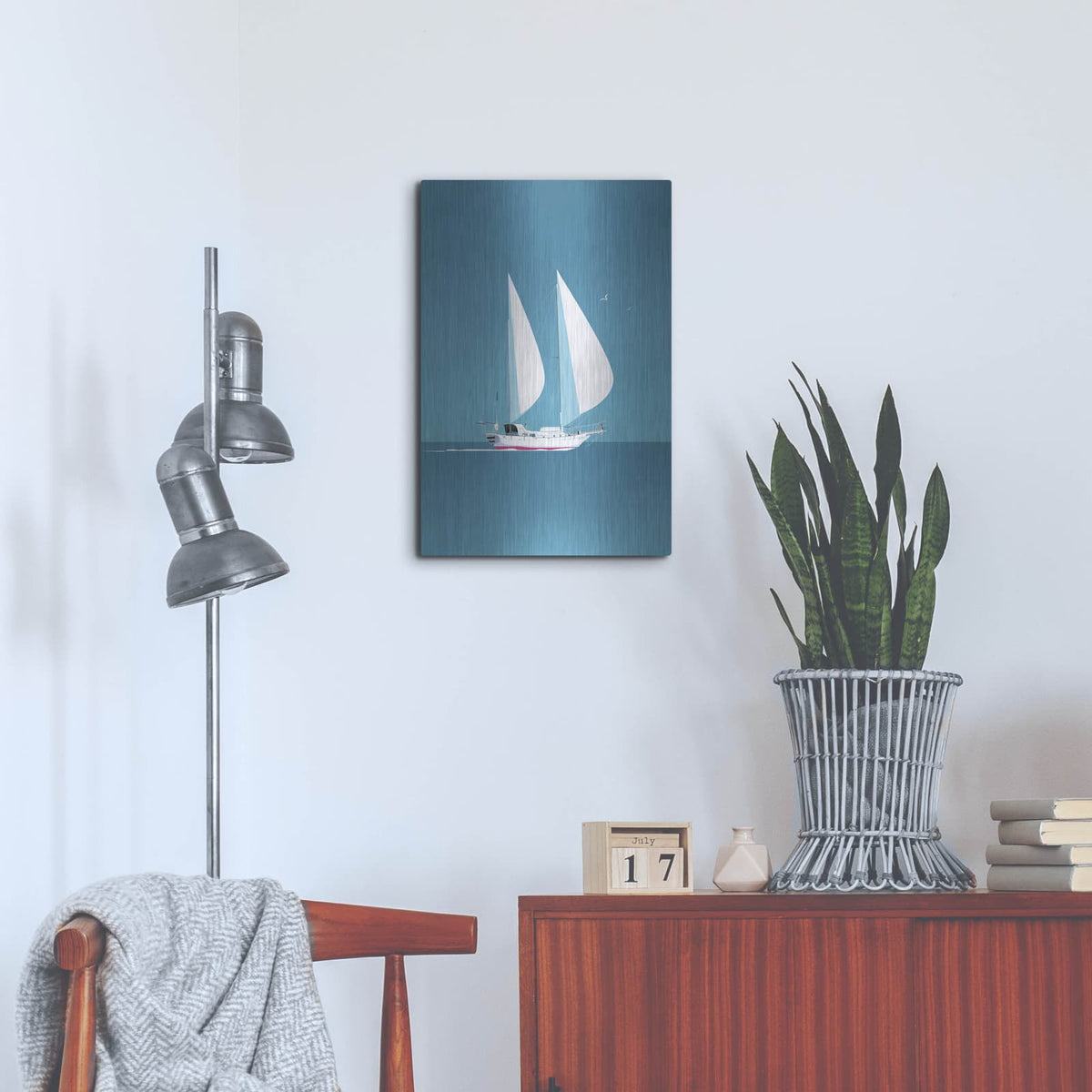 'Sailing 3' by Arctic Frame – Metal Wall Art, 16x24 room view