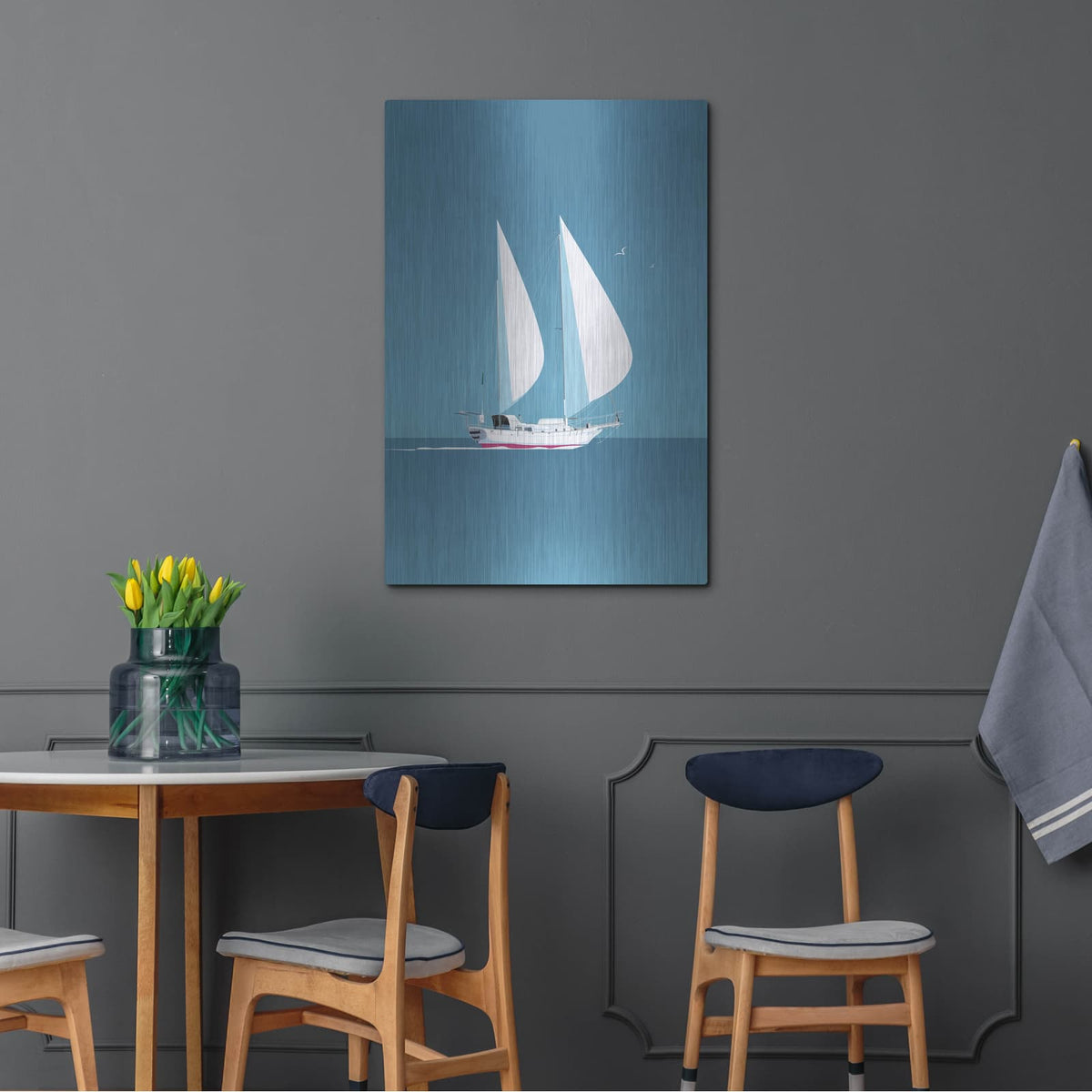 'Sailing 3' by Arctic Frame – Metal Wall Art, 24x36 room view