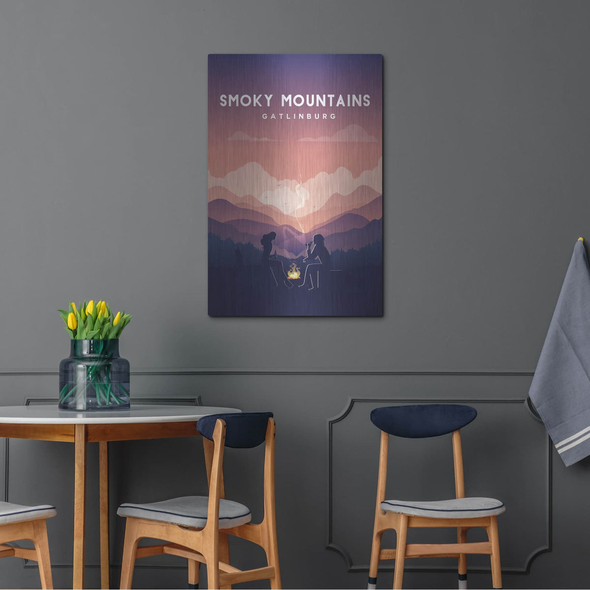 'Smoky Mountains Poster' by Arctic Frame – Metal Wall Art, 24x36 room view