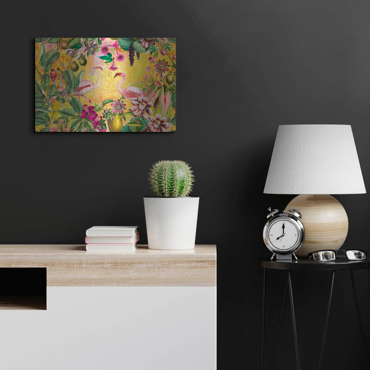 'A Flamingos Tropical Journey 2' by Andrea Haase – Metal Wall Art, 24x16 room view