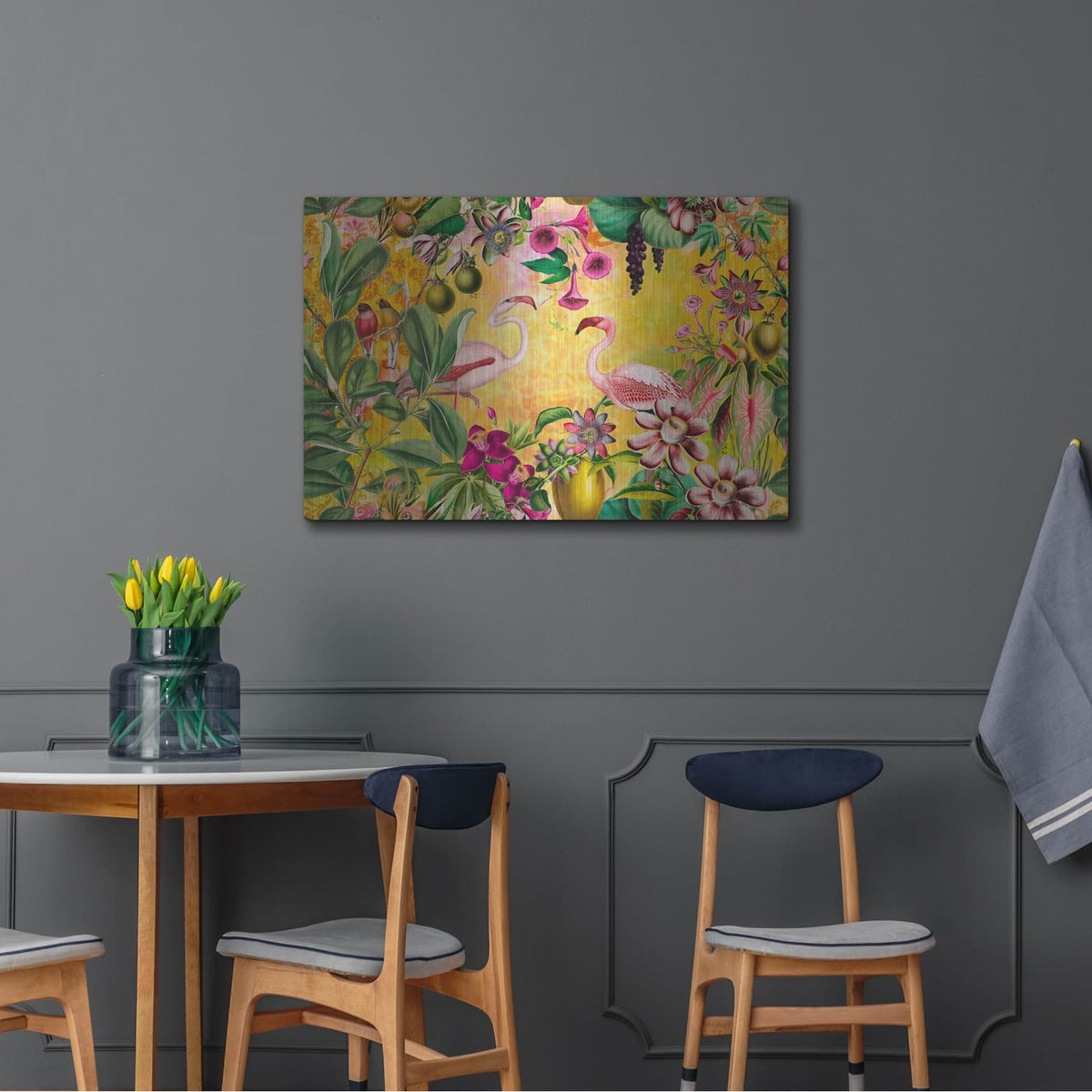'A Flamingos Tropical Journey 2' by Andrea Haase – Metal Wall Art, 36x24 room view