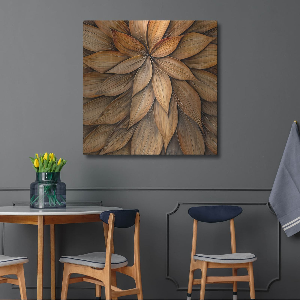 'Floral Wooden Whispers 2' by Andrea Haase – Metal Wall Art, 36x36 room view