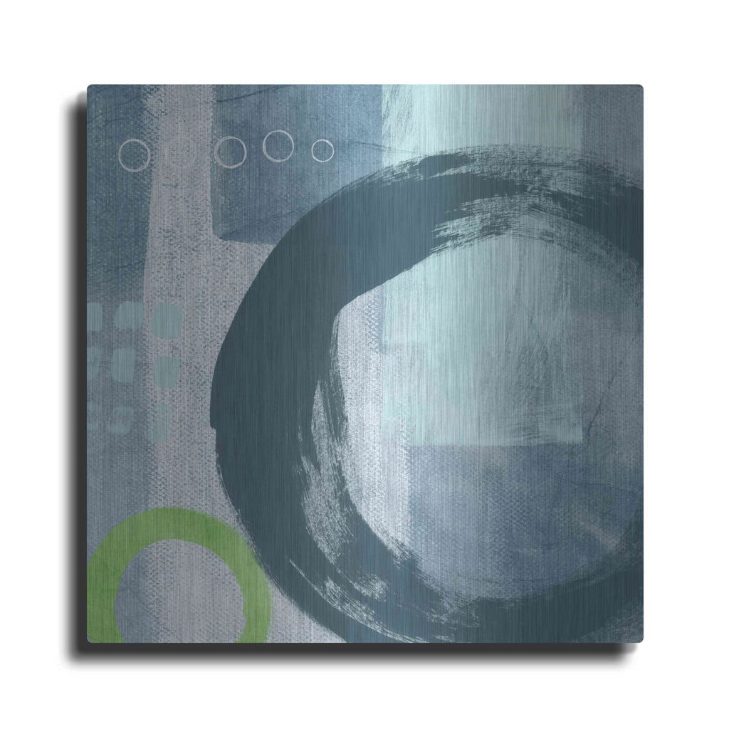 'Blue Circles II' by Linda Woods – Metal Wall Art