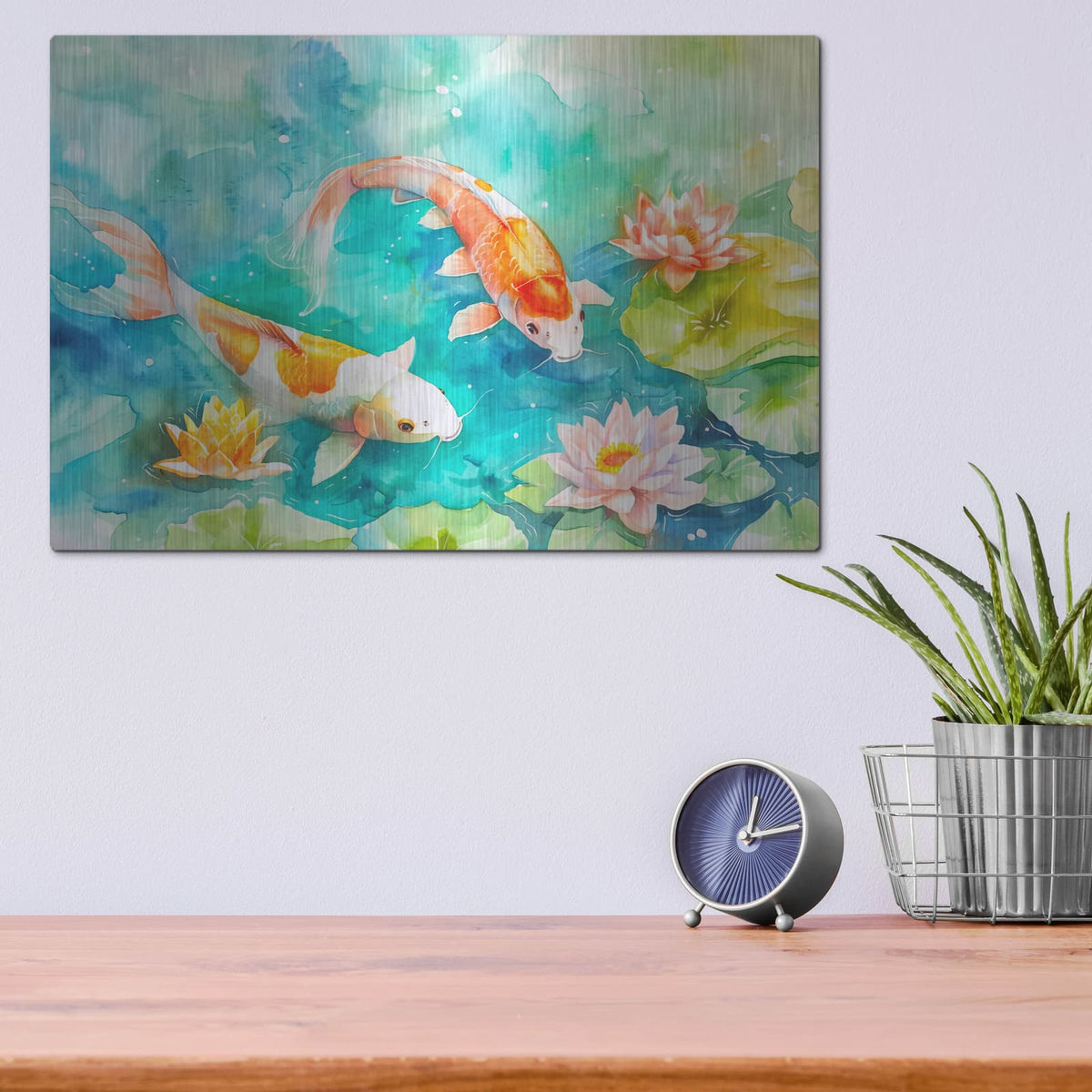 'Koi Fantasy Garden' by Andrea Haase – Metal Wall Art, 16x12 room view