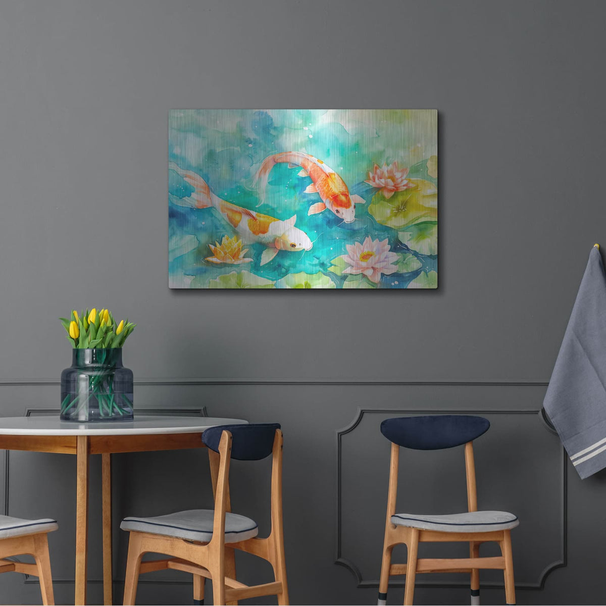 'Koi Fantasy Garden' by Andrea Haase – Metal Wall Art, 36x24 room view