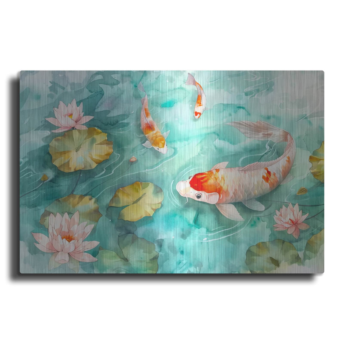 'Koi Lily Pond' by Andrea Haase – Metal Wall Art
