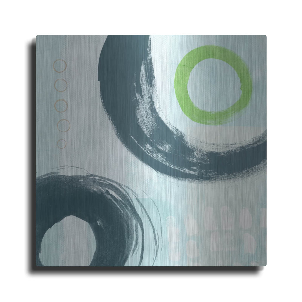 'Blue Circles III' by Linda Woods – Metal Wall Art