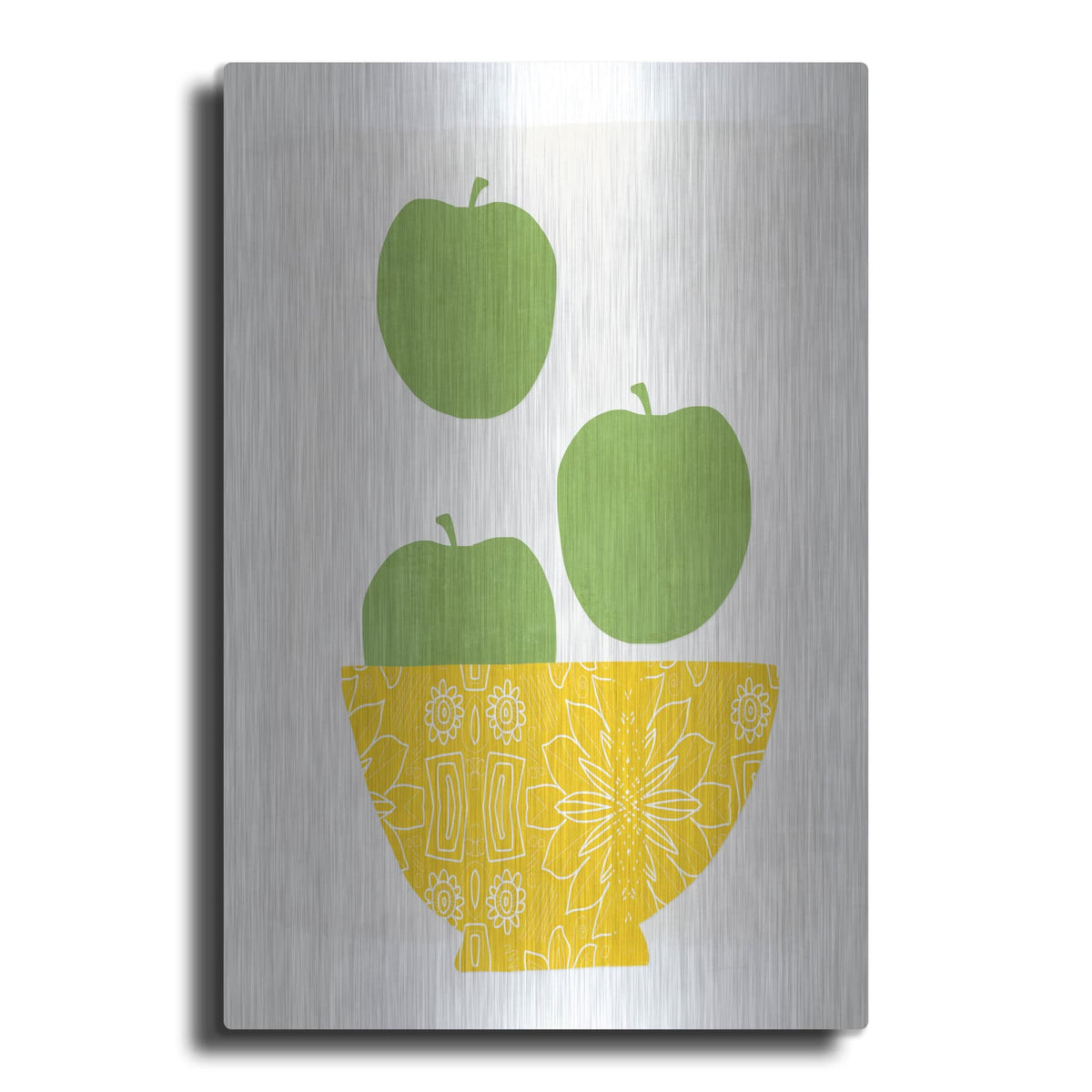 'Bowl of Green Apples' by Linda Woods – Metal Wall Art