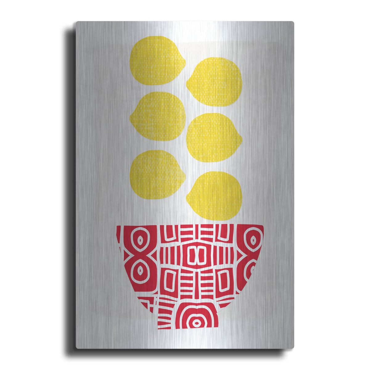 'Bowl of Lemons' by Linda Woods – Metal Wall Art