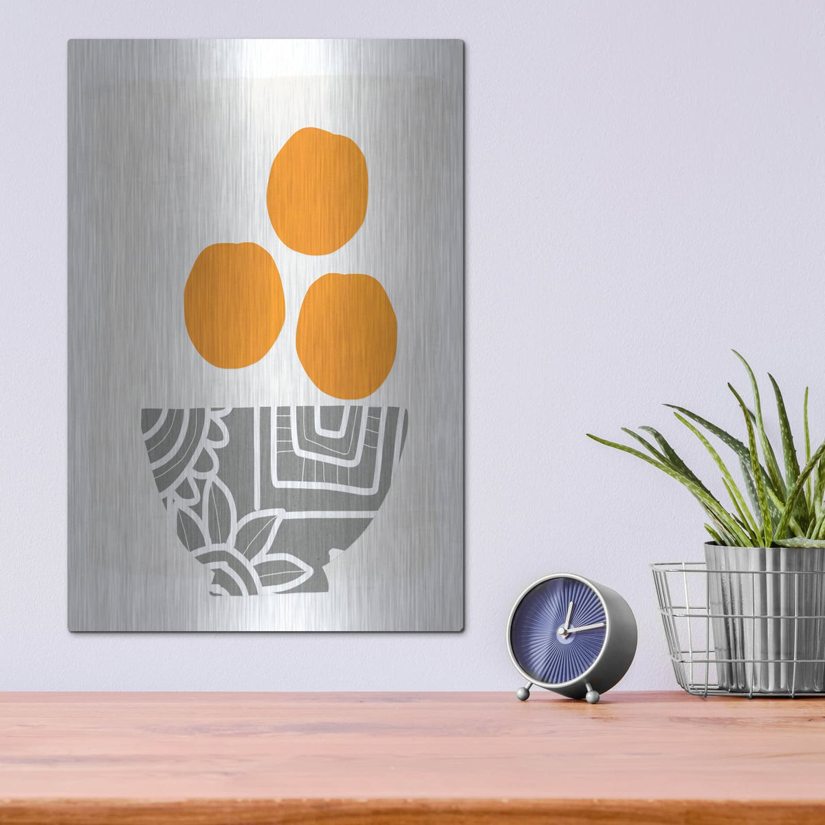 'Bowl of Oranges' by Linda Woods – Metal Wall Art, 12x16 room view