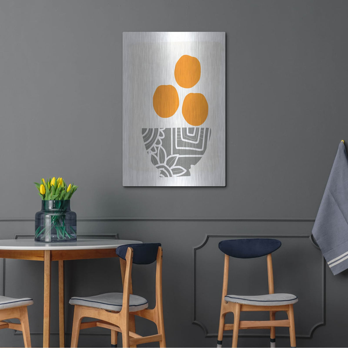 'Bowl of Oranges' by Linda Woods – Metal Wall Art, 24x36 room view