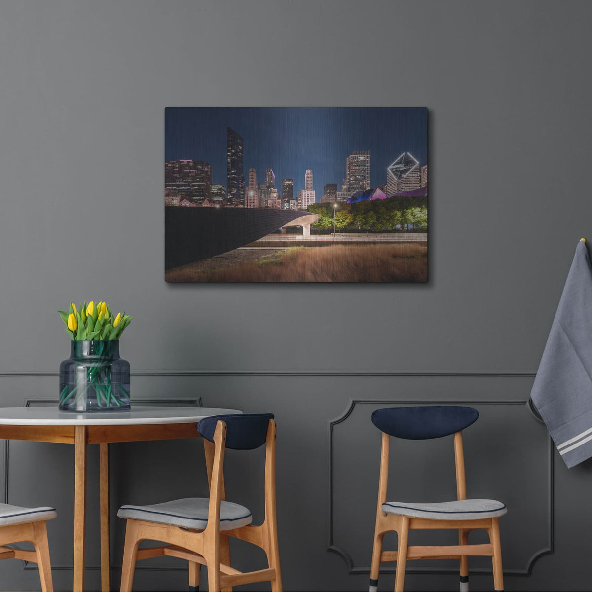 'Chicago Millennium Bridge 2' by Luxe Metal Portfolio – Metal Wall Art, 36x24 room view