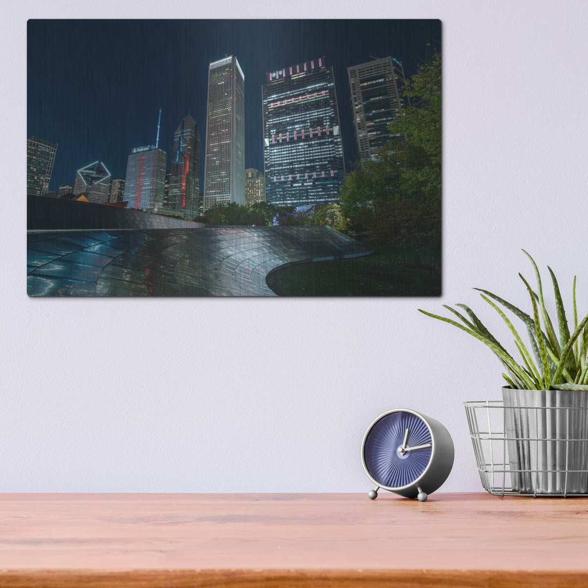 'Chicago Millennium Bridge' by Luxe Metal Portfolio – Metal Wall Art, 16x12 room view