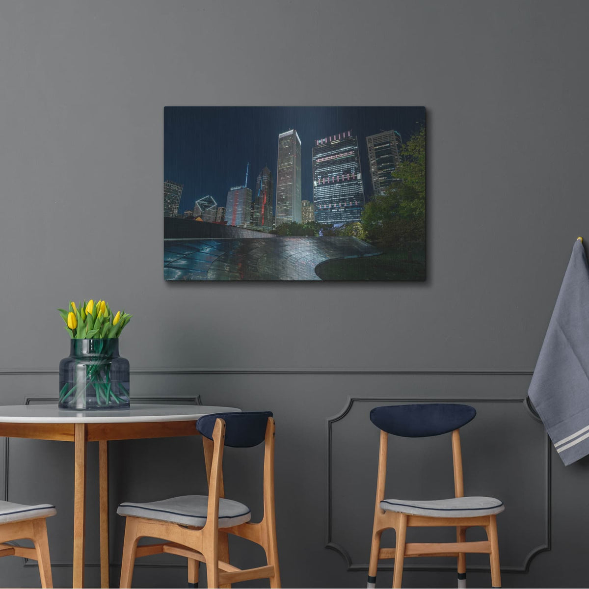 'Chicago Millennium Bridge' by Luxe Metal Portfolio – Metal Wall Art, 36x24 room view