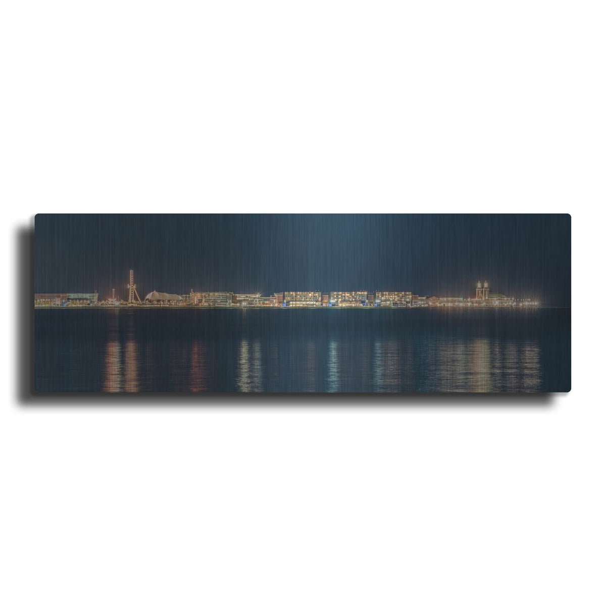 'Chicago Nighttime Skyline 4' by Luxe Metal Portfolio – Metal Wall Art