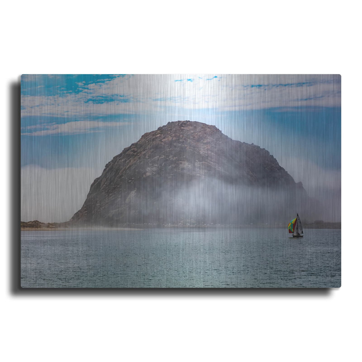 'Morro Rock Sailboat In Fog' by Luxe Metal Portfolio – Metal Wall Art