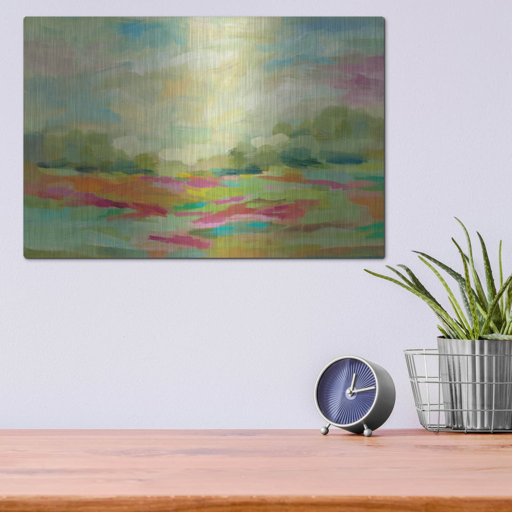 'Sunny Fields' by Silvia Vassileva – Metal Wall Art, 16x12 room view
