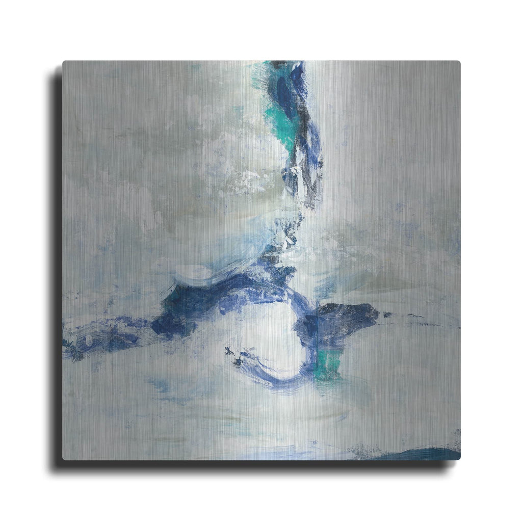 'White And Blue' by Silvia Vassileva – Metal Wall Art