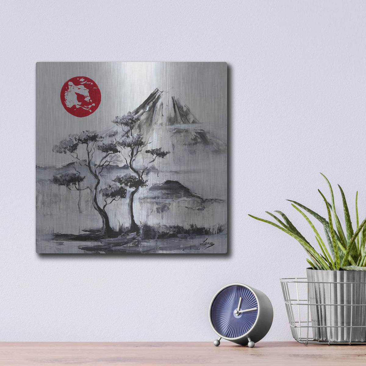 'Porcelain' – Metal Wall Art, 12x12 room view