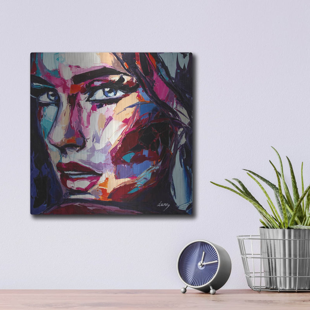 'Turn To Blues' – Metal Wall Art, 12x12 room view