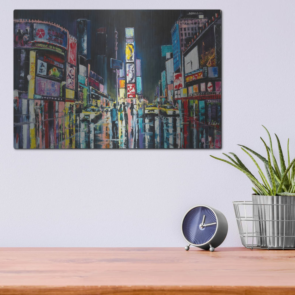 'NY' – Metal Wall Art, 16x12 room view