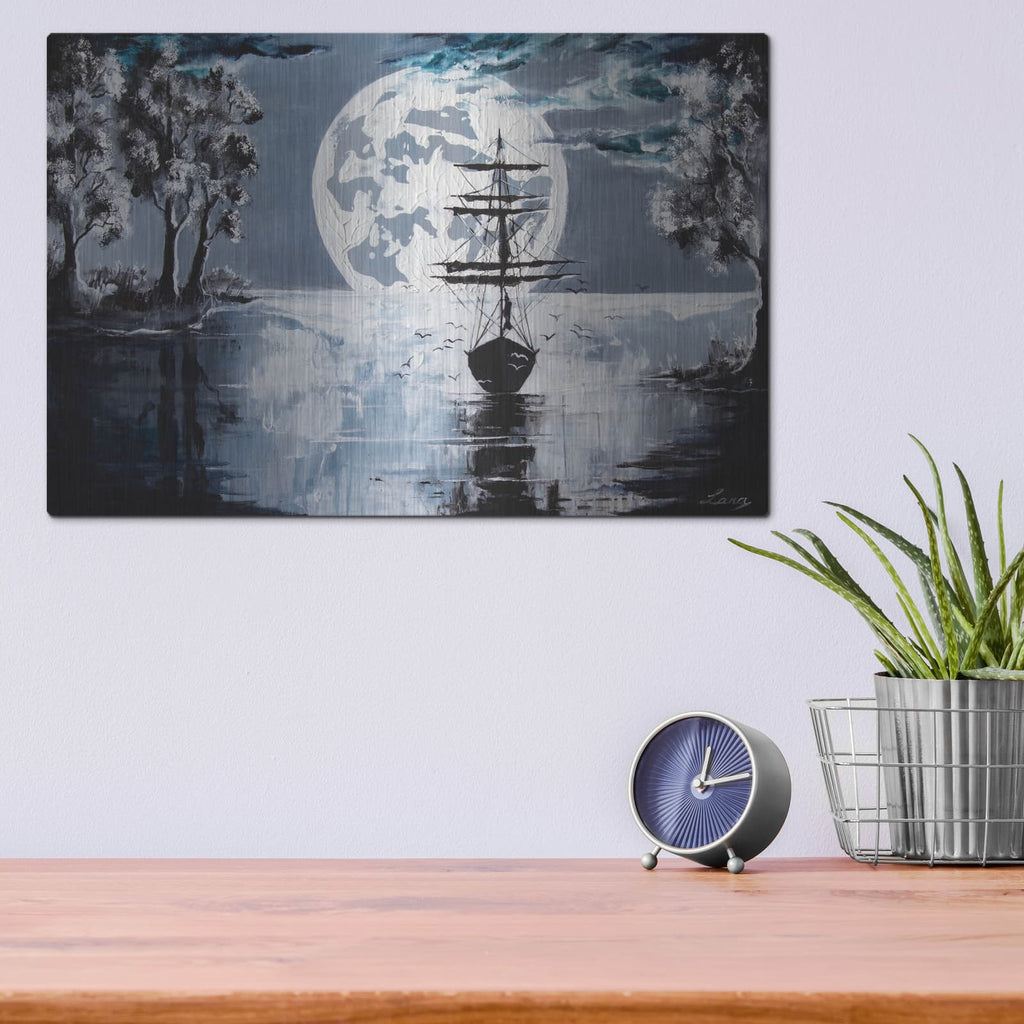 'Silent Blues' – Metal Wall Art, 16x12 room view