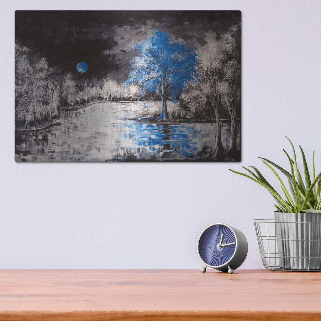 'Blue Moon' – Metal Wall Art, 16x12 room view