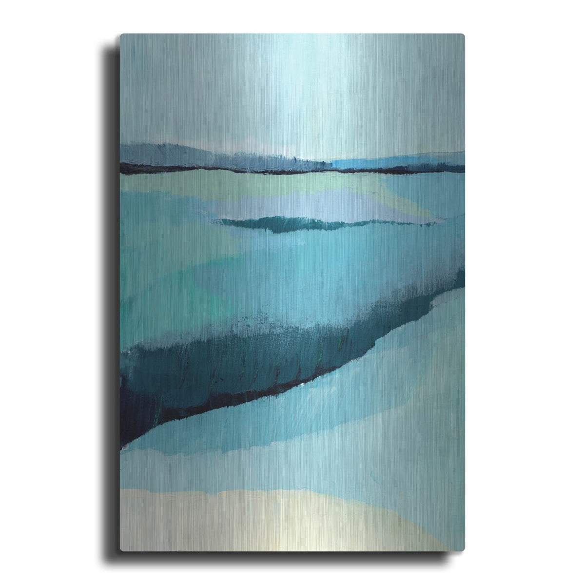 'Cyan Reflections 3' by Annie Warren – Metal Wall Art