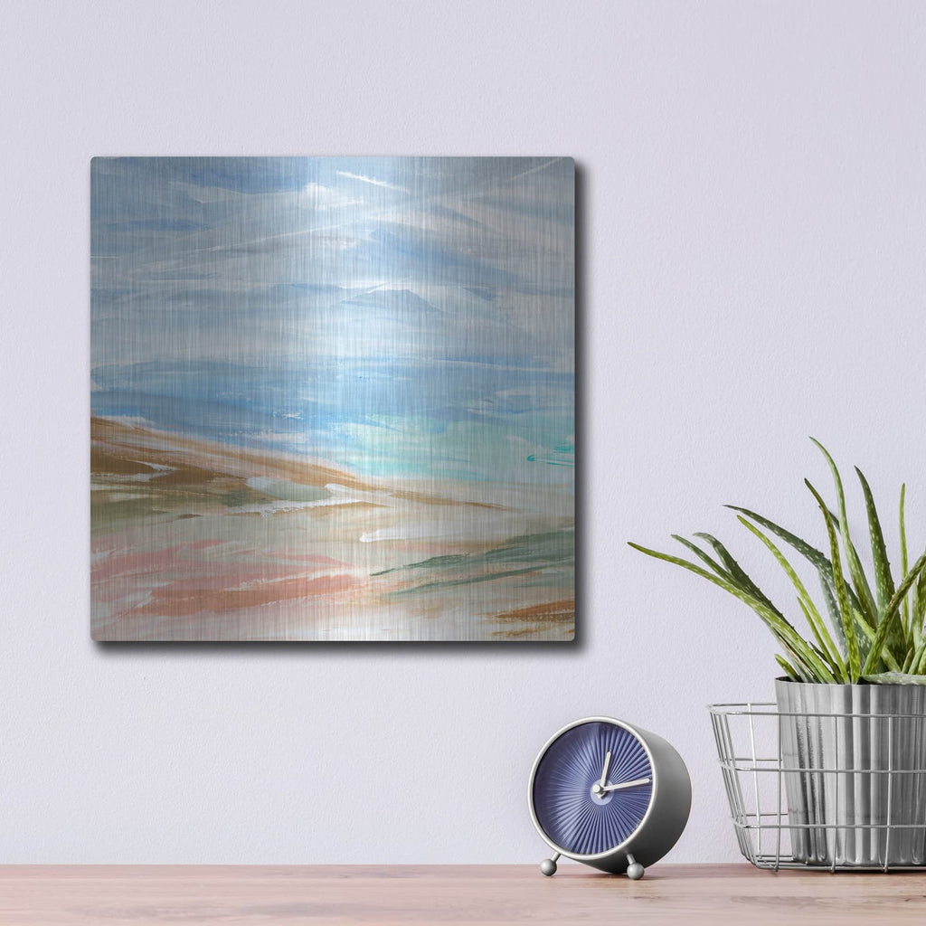 'Sand Strokes 2' by Annie Warren – Metal Wall Art, 12x12 room view