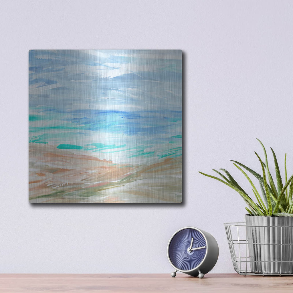 'Sand Strokes 3' by Annie Warren – Metal Wall Art, 12x12 room view