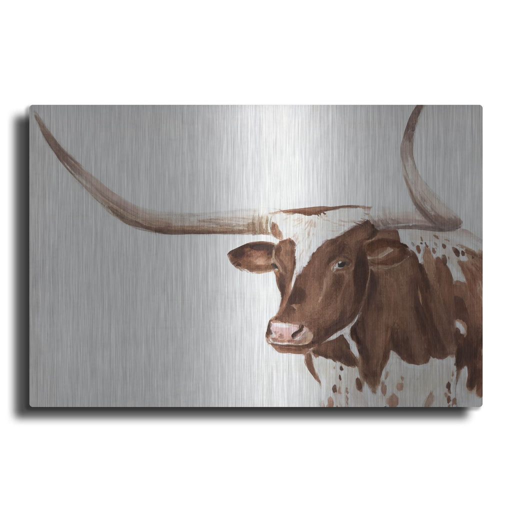'Spotted Steer 3' by Annie Warren – Metal Wall Art
