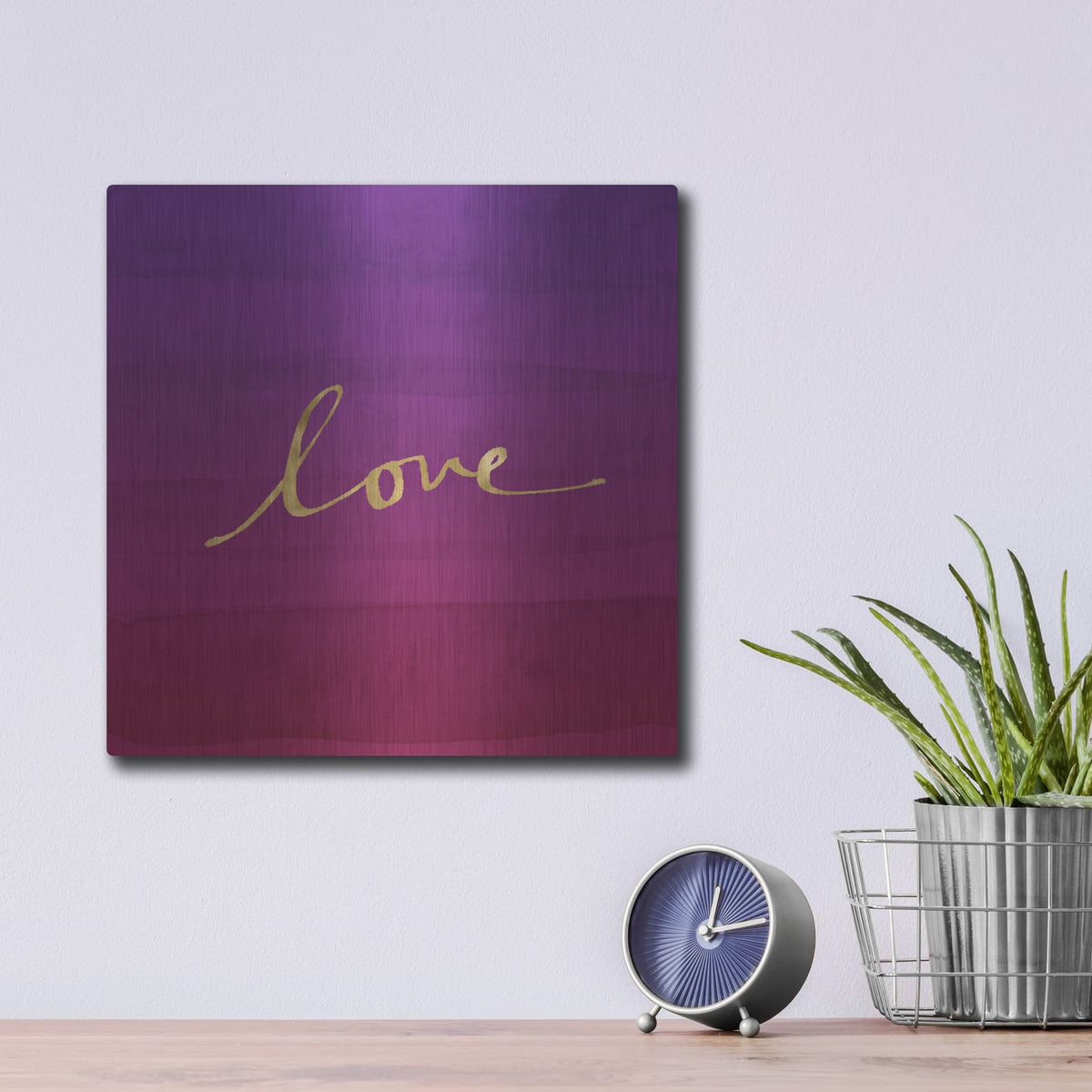 'Love' by Linda Woods – Metal Wall Art, 12x12 room view