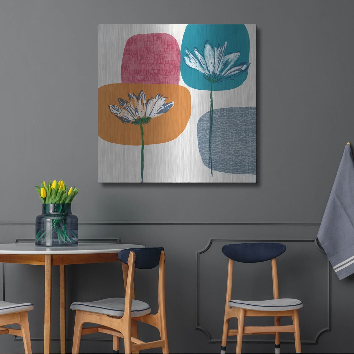 'Fall Floral I' by Linda Woods – Metal Wall Art, 36x36 room view