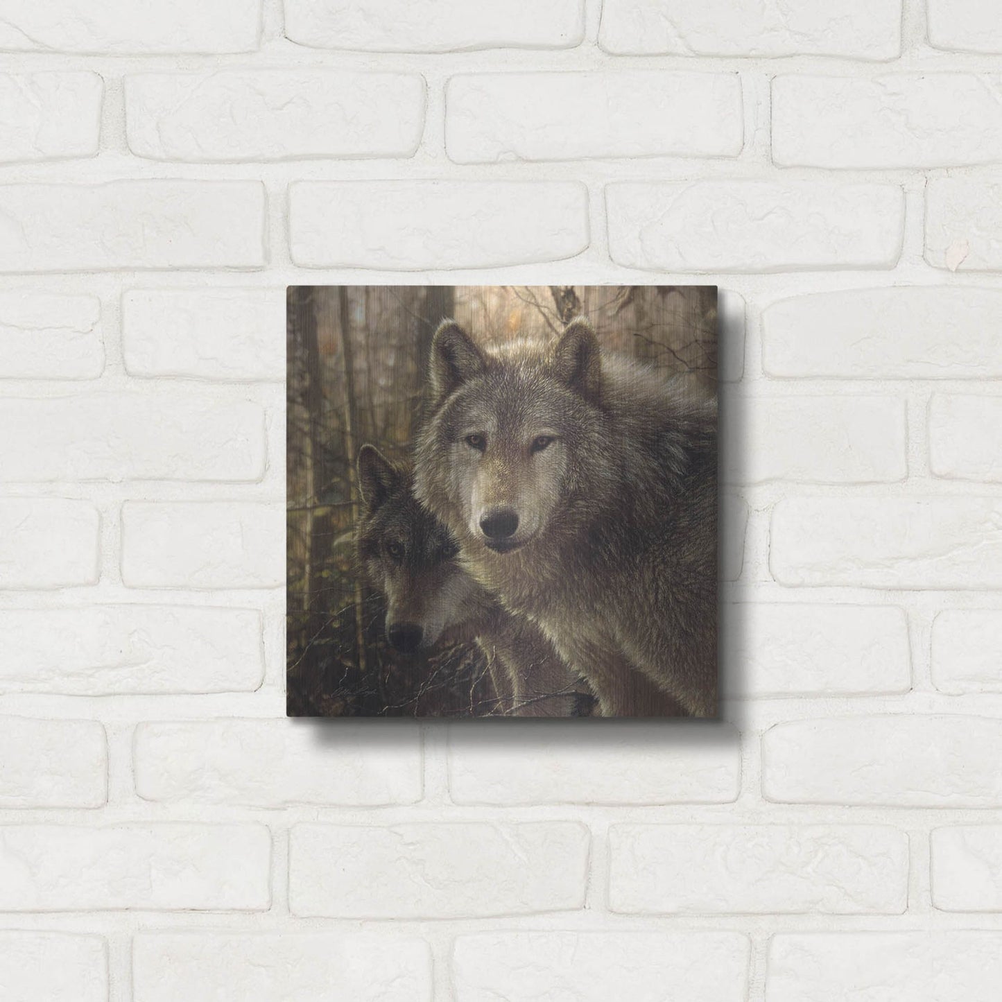 Luxe Metal Art 'Wood Land Companions' by Collin Bogle, Metal Wall Art,12x12