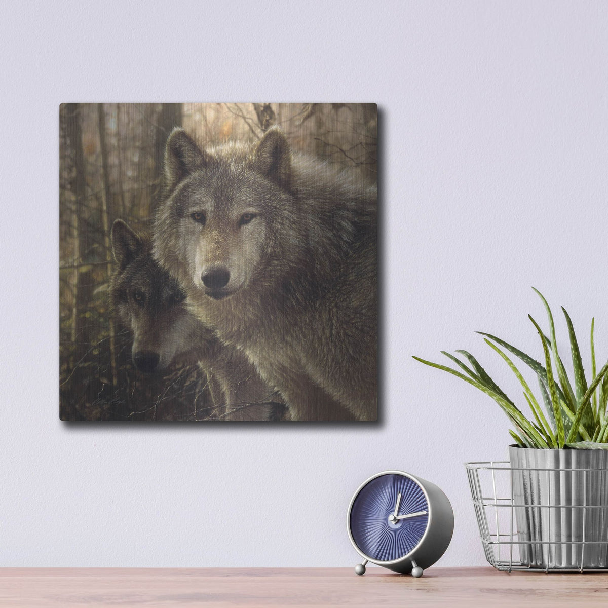 Luxe Metal Art 'Wood Land Companions' by Collin Bogle, Metal Wall Art,12x12
