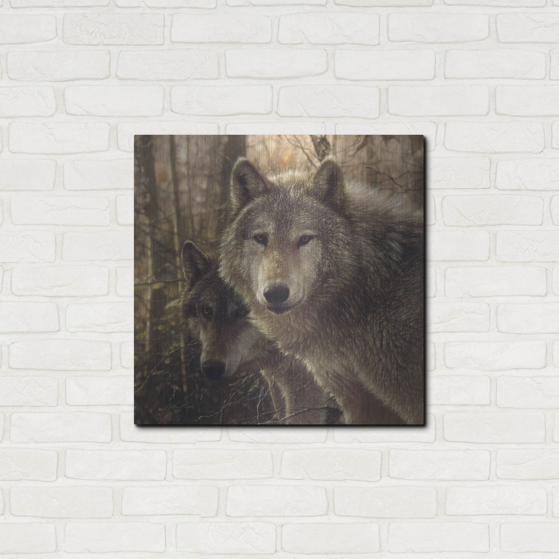 Luxe Metal Art 'Wood Land Companions' by Collin Bogle, Metal Wall Art,24x24