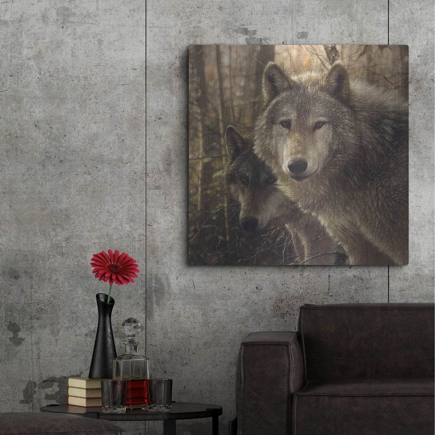 Luxe Metal Art 'Wood Land Companions' by Collin Bogle, Metal Wall Art,36x36
