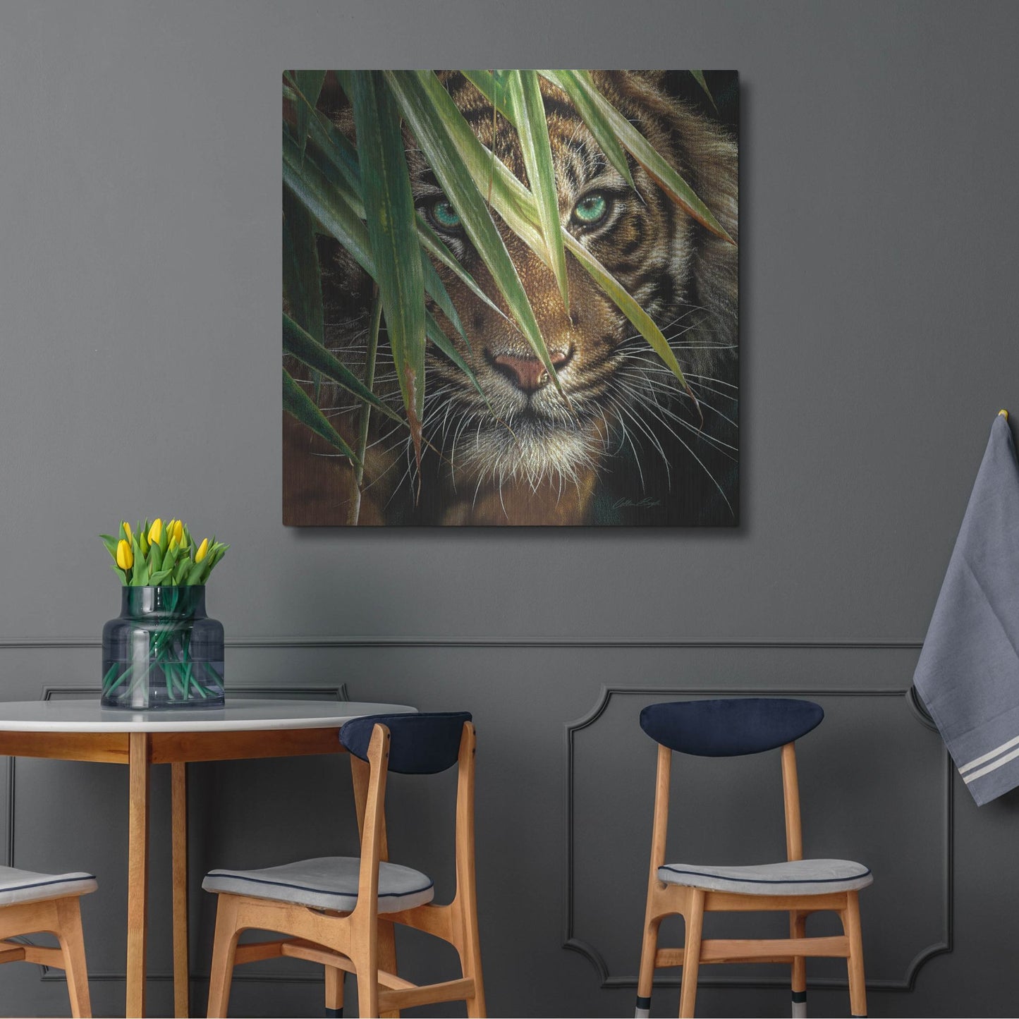 Luxe Metal Art 'Tiger Eyes' by Collin Bogle, Metal Wall Art,36x36