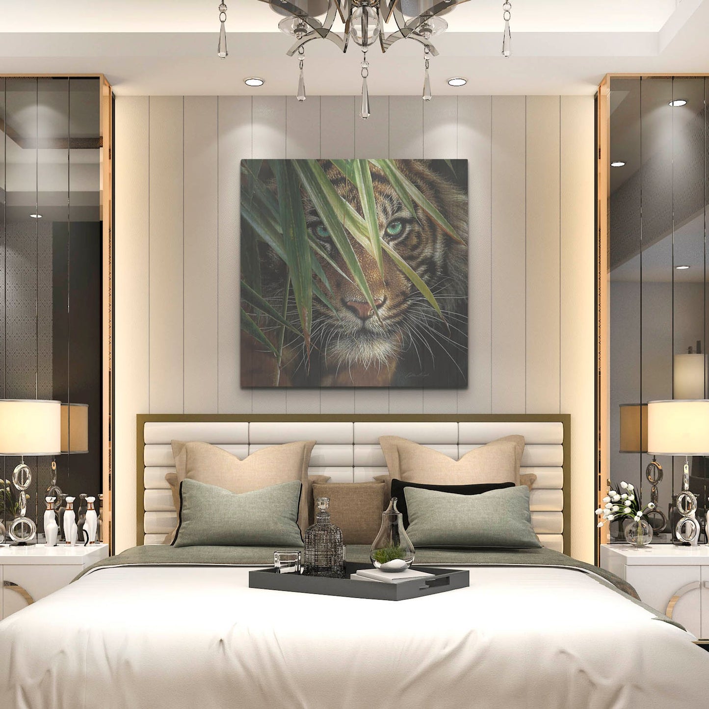 Luxe Metal Art 'Tiger Eyes' by Collin Bogle, Metal Wall Art,36x36