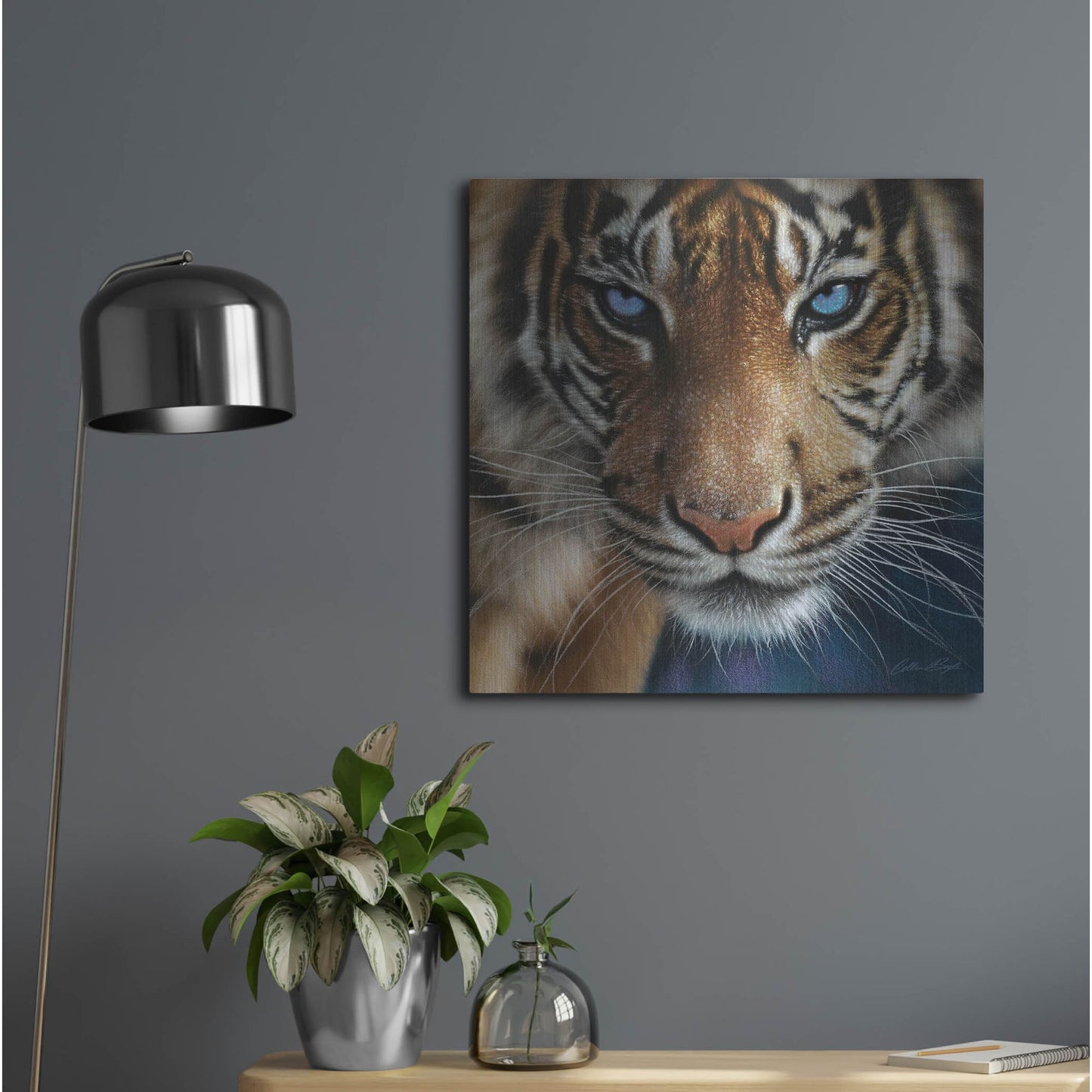 Luxe Metal Art 'Blue Eyes' by Collin Bogle, Metal Wall Art,24x24