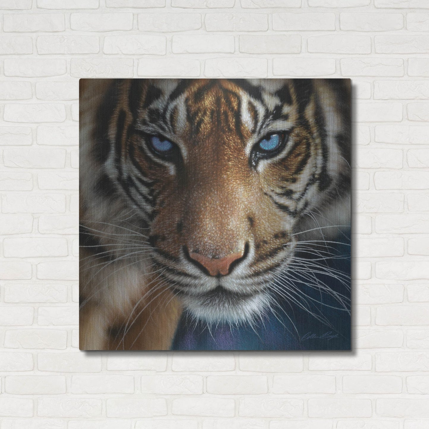 Luxe Metal Art 'Blue Eyes' by Collin Bogle, Metal Wall Art,36x36