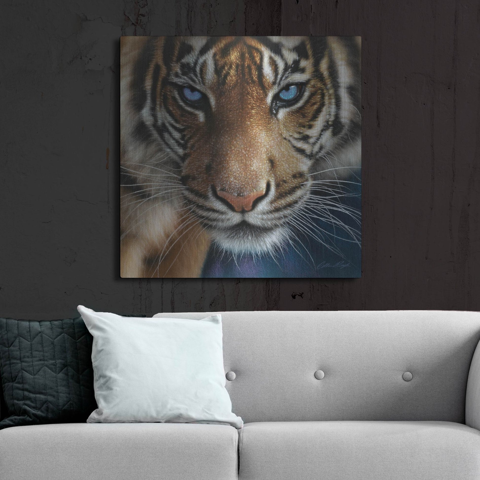 Luxe Metal Art 'Blue Eyes' by Collin Bogle, Metal Wall Art,36x36