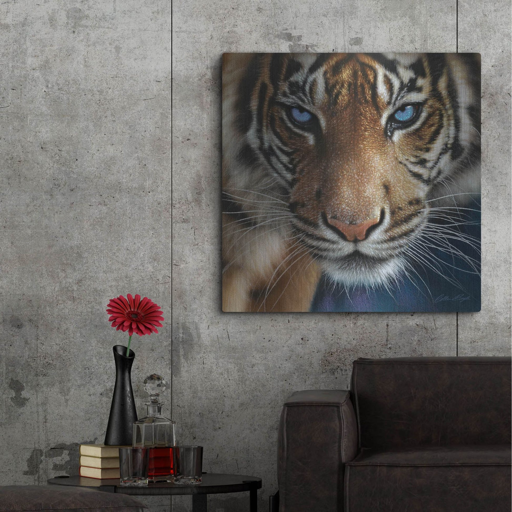 Luxe Metal Art 'Blue Eyes' by Collin Bogle, Metal Wall Art,36x36