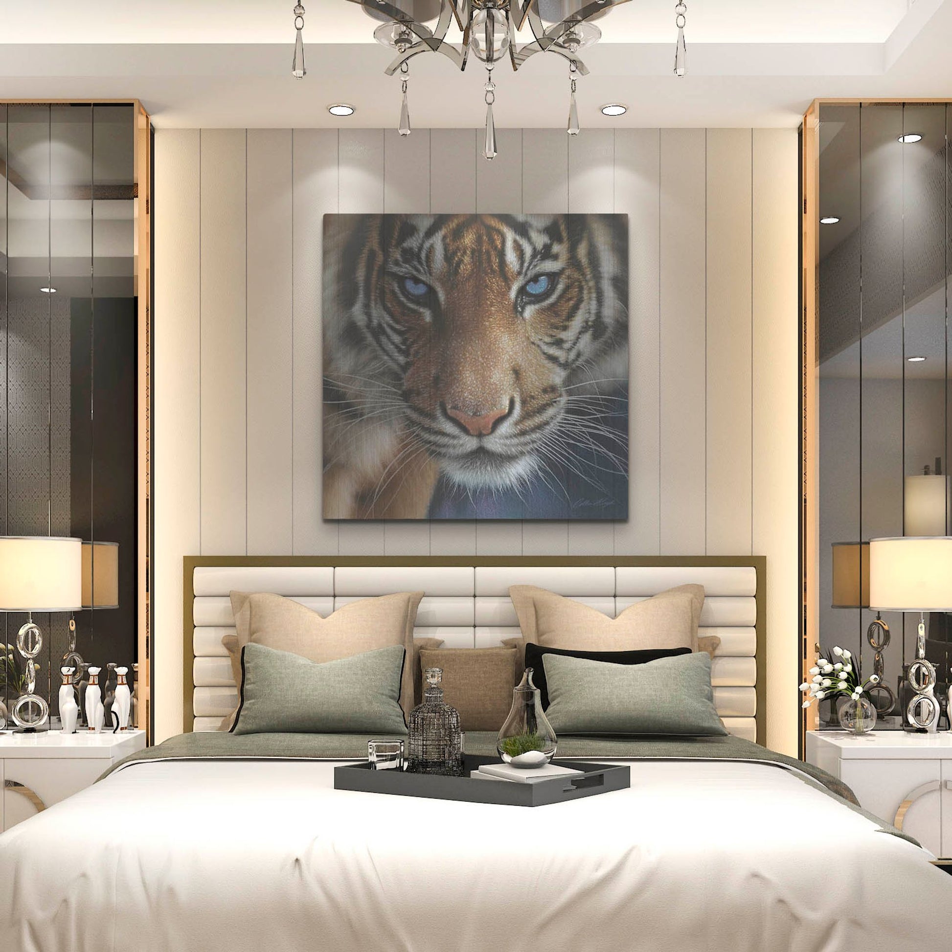 Luxe Metal Art 'Blue Eyes' by Collin Bogle, Metal Wall Art,36x36